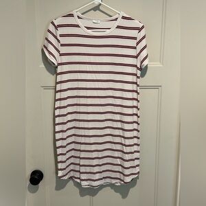 Garage White T-Shirt with Red and Black Stripes
